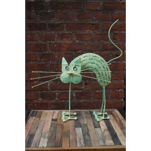 Kat metal gr�n 52x44cm